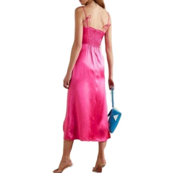 Reformation Marguerite Silk Midi Dress in Flambe Holiday Party - Picture 2 of 15